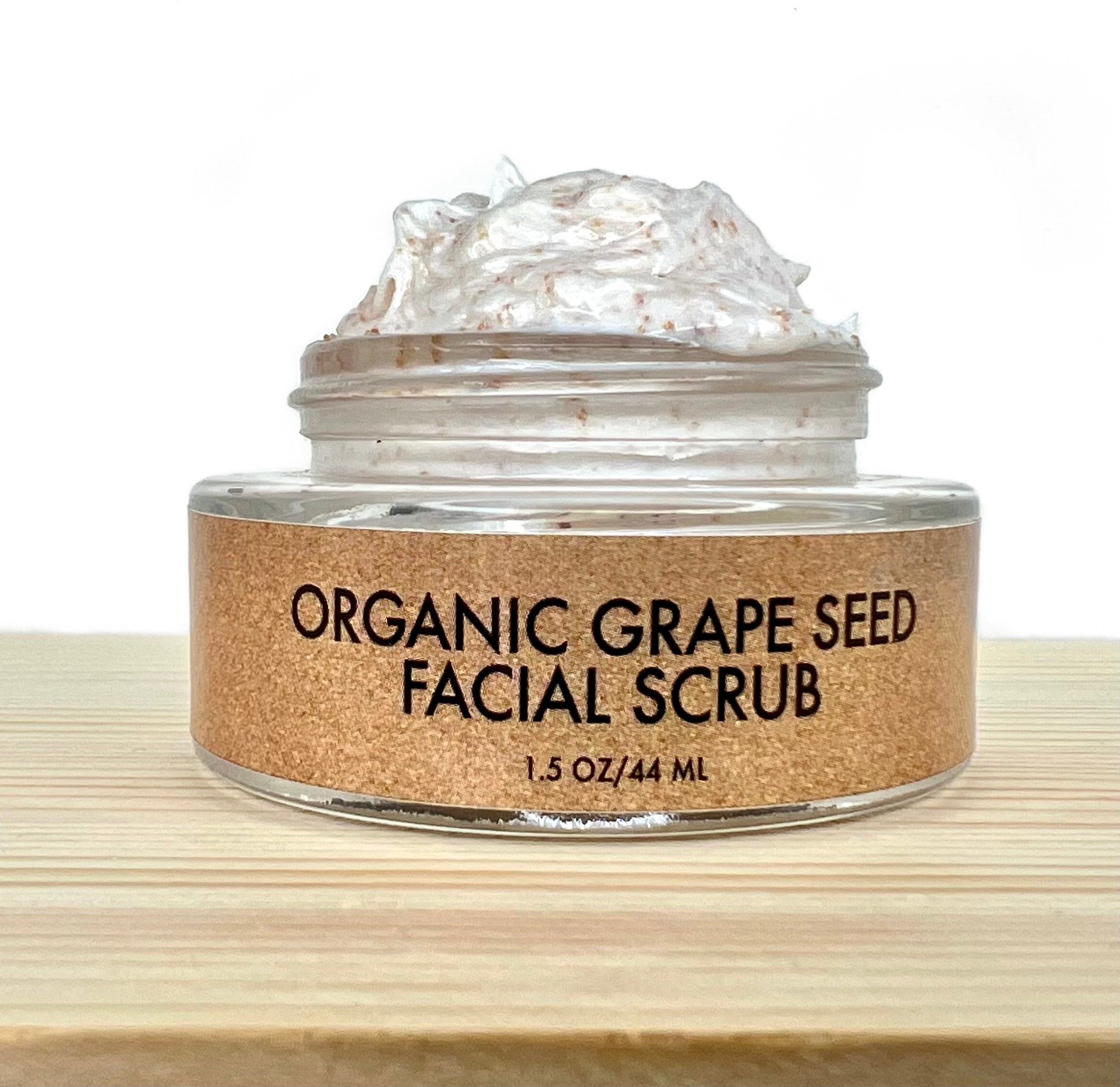 Organic Grape Seed Facial Scrub (w/ apricot fine shells) 